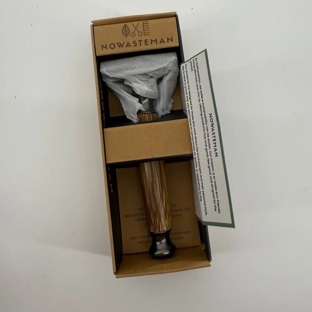 NOWASTEMAN EcoGlide Bamboo Safety‎ Razor Reusable Eco Friendly Shaving Set